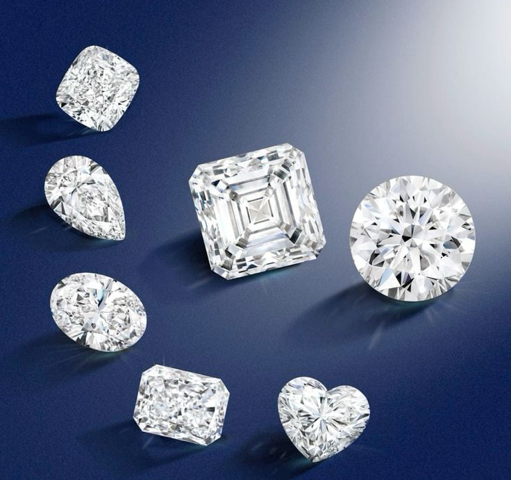 Round brilliants and various fancy shaped diamonds